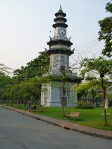 The Lumpini Park clock tower.